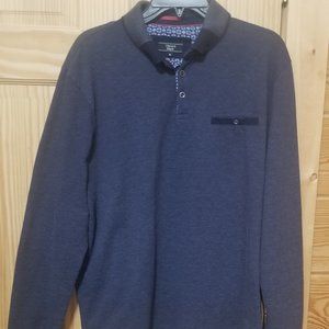 Mens long sleeve Visconti knit 1/4 button down
